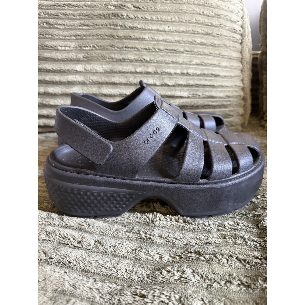 Crocs Women's 10 Mens 8 Stomp Fisherman Platform Sandals Chunky Water Comfort